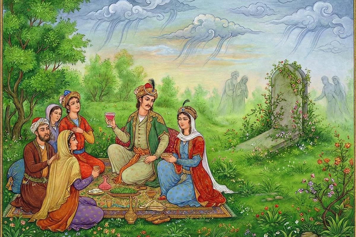 ابر آمد و باز بر سرِ سبزه گریست