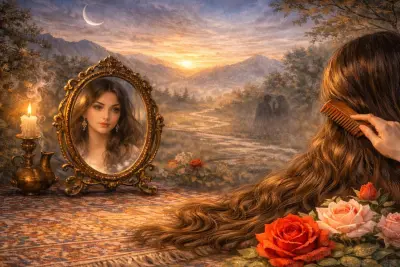 وقت سحر، به آینه‌ای گفت شانه‌ای