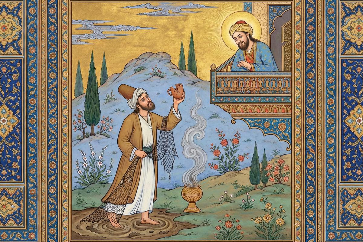 غزل ۴ - اِی یوسفِ خوش‌نام ما، خوش می‌روی بر بامِ ما