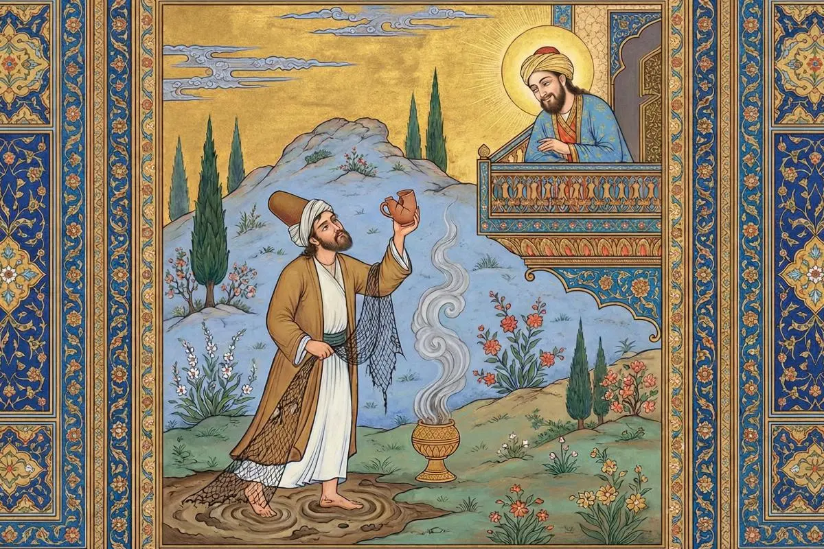 غزل ۴ - اِی یوسفِ خوش‌نام ما، خوش می‌روی بر بامِ ما